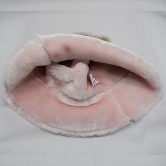 Y2K vintage Gymboree beige faux suede & pink fur lined bucket hat for girls XL - Picture 6 of 7